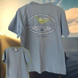 Margaritaville Light Blue Short Sleeve Tee Medium distressed vintage y2k travel